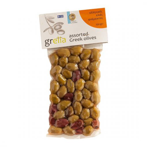 Assorted Kalamon & Green Greek Olives, 250g