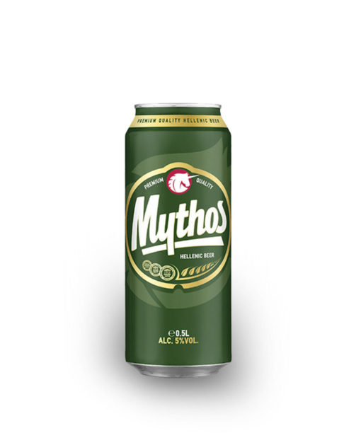 Mythos Beer 5%, 500ml can 2,17 €/tk + 0,10 €/can  4,34 €/l.