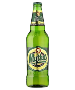 Mythos Beer, 500ml bottle. 2,35 €+ 0,10€/bottle.