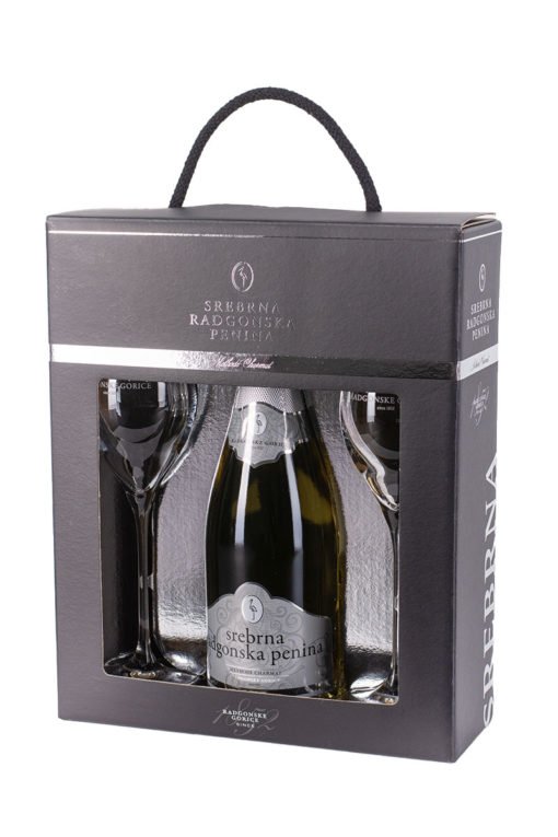 Kinkekomplekt Vahuvein Hõbedane/Srebrna Radgonska koos klaasidega, 31,90EUR