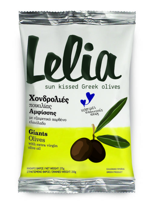 Lelia Kreeka Suured mustad oliivid ekstra väärisoliiviõliga, 250 g